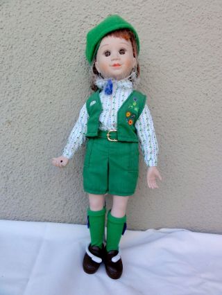 Vintage Girl Scout Doll 16 " With Badges & Full Uniform