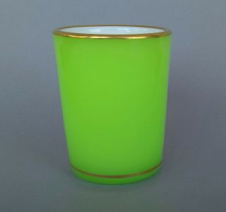 Antique French Green Opaline Cased Glass Tumbler Cup