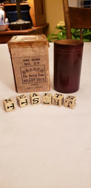 Antique 1900s Hearts Dice Game