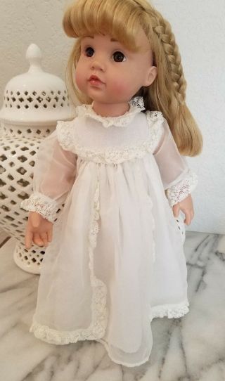 Antique Doll Dress Gown True Vintage Off White/ivory Colored