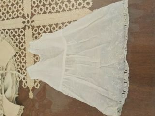 Antique Full Light Fine Cotton Fancy Slip For Dolls Ca 1900s No 4