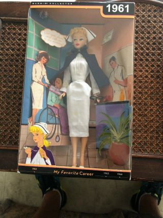Registered Nurse Barbie Doll 1961 My Favorite Career R4472 Nrfb 2009 Mattel