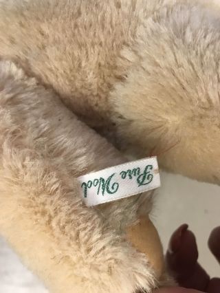 Vintage Pure Wool China Mohair Jointed Teddy Bear 12 inch 3
