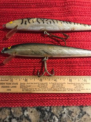 Vintage REBEL 7 1/2” Fishing Lures Pike Walleye Muskie 2 Qty 3
