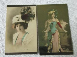 Antique G.  Cousis & Co.  Cigarette Cards.  2 X Female Glamour Poses.  France/egypt
