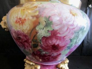 Limoges Antique France Hand Painted Porcelain Jardiniere With Rose Design 3