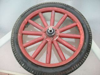 Antique Wooden Tin Lizzy Shriners Model T Go Cart Wheel,  1960s