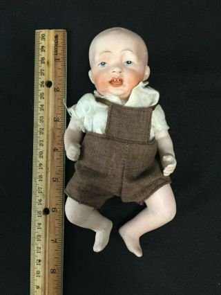 Vintage 7 " All Bisque Baby Doll Unmarked 3 Day
