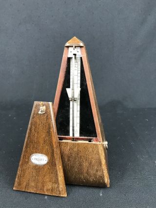 Vintage 1815 - 1846 Maelzel Paquet Wood Case Metronome - Made In France -