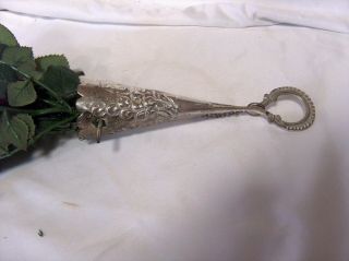Antique Victorian Silver Tussy Mussy Tussie Mussie Nosegay Ornate Flower Holder 2