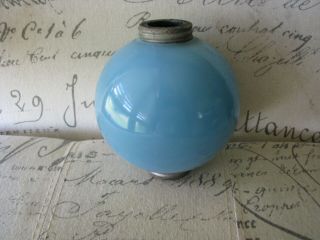 Cole Bros.  Robin Egg Blue Milk Glass Round Old Lightning Rod Ball