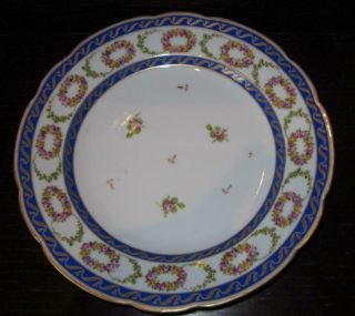 Antique Nyon Swiss Meissen Style Continental Porcelain Plate - 1/2