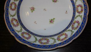 Antique NYON Swiss Meissen Style Continental Porcelain Plate - 1/2 3