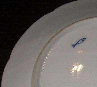 Antique NYON Swiss Meissen Style Continental Porcelain Plate - 1/2 5