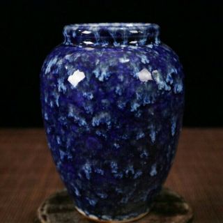 Chinese Old Porcelain Blue Glazed Pot Receiving Tank Can