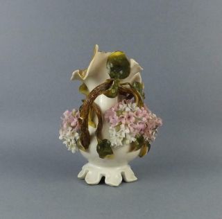 Antique Dresden Porcelain Figural Floral Vase Sitzendorf C1887 - 1900
