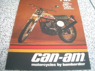 1974 Vintage Bombardier Can Am Tnt Motorcycle Brochure Ski Doo