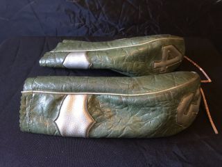 2 Antique Vintage Leather Golf Club Wood Headcovers Head Covers Green 3 And 4