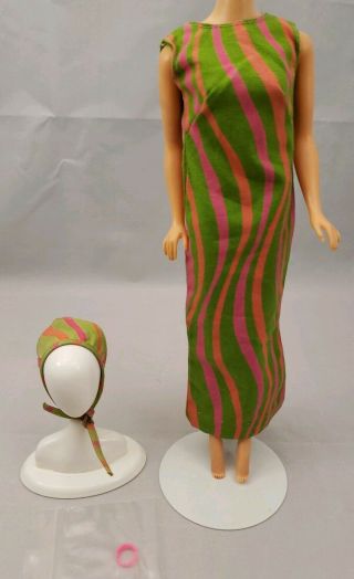 Rare Vintage Barbie Color Magic 1775 Stripes Away Dress Scarf Guc Nc