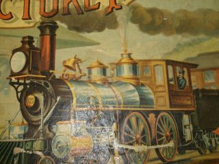 1887 Mcloughlin Bros Locomotive Train Antique Vintage Puzzle
