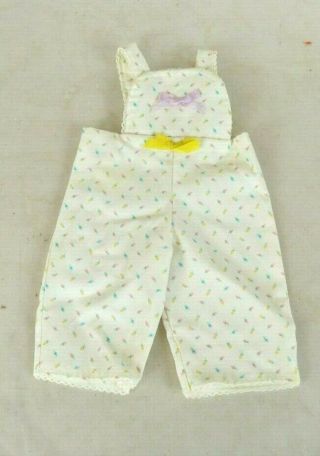 Vtg Cabbage Patch Kids White Flower Overalls Spring Outfit Doll Clothes