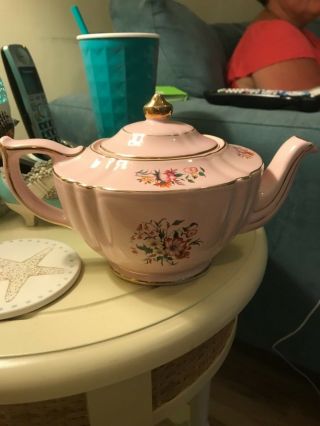 Pink Sadler Antique Flowered Teapot