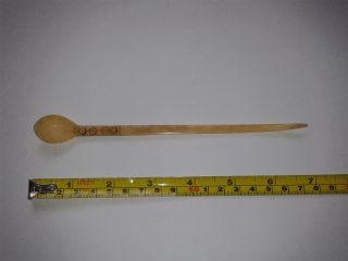 Late 19th C? African Zulu Bone Snuff/hairpin Spoon.