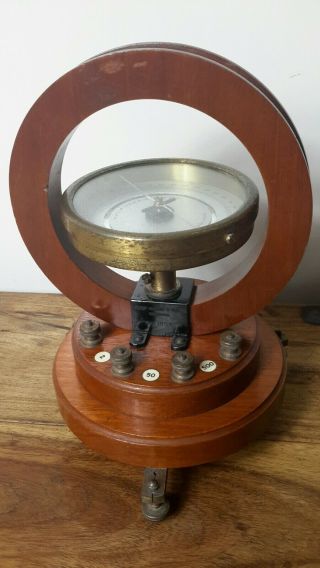 Antique Philip Harris & Co Galvonometer Mahogany & Brass No 11155
