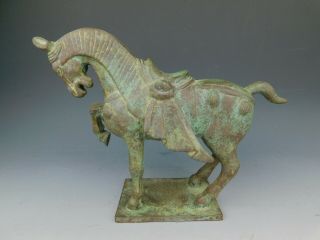 Old Fine Art Heavy Bronze Chinese Tang Dynasty Tomb Horse Sculpture Statue 2