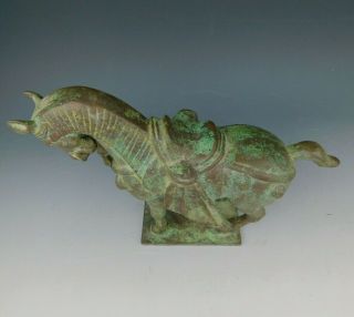 Old Fine Art Heavy Bronze Chinese Tang Dynasty Tomb Horse Sculpture Statue 8