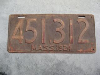 1924 24 Massachusetts Ma Mass License Plate Rustic Antique 451312