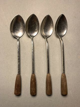 Set Of (4) Sterling Arts And Crafts Coffee Spoons