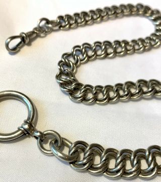Vintage Antique Heavy Likely Sterling Silver Watch Fob Watch Chain