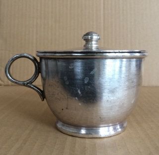 Old Vtg International Silver Co Silver Soldered H.  O 0294a Bowl/cup With Lid