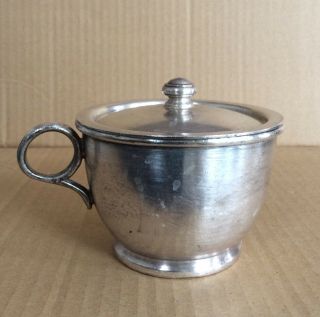 Old Vtg International Silver Co Silver Soldered H.  O 0294A Bowl/Cup With Lid 2