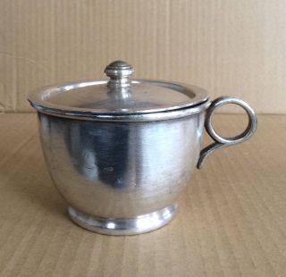 Old Vtg International Silver Co Silver Soldered H.  O 0294A Bowl/Cup With Lid 3