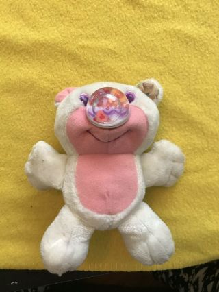 Vintage 1989 Playskool Tcfc Nosy Bear Shaker Plush Stuffed Toy Love You Hearts