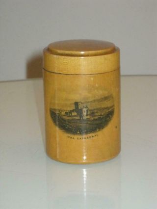 Stunning Vintage Mauchline Ware Box " Iona Cathedral