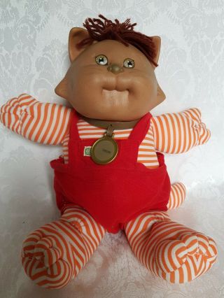 1980 ' S VINTAGE CABBAGE PATCH KIDS DOLL KOOSAS STRIPES AND PINK KITTIES. 2