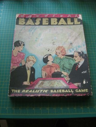Vintage Old Early Antique Baseball Game Tactical Boardgame 1933 Art Deco Dice Nr