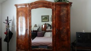 Estate Gorgeous Burlwood Antique Armoire
