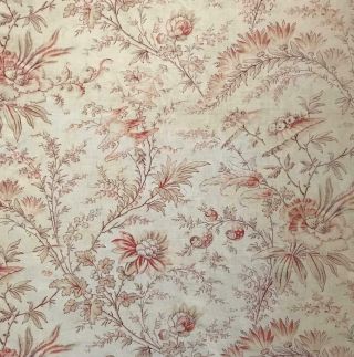 Mid 19th Century French Linen Cotton Indienne,  Parasol Flowers 132