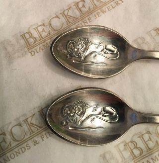 Rolex Bucherer Watches Lucerne Spoons with Lion Bowls,  Silver plate 3