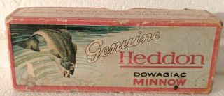 Vintage Heddon Dowagiac Minnow Box For Fishing Lure
