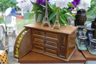 Vintage Pine Jewellery Box Chest Of Drawers 