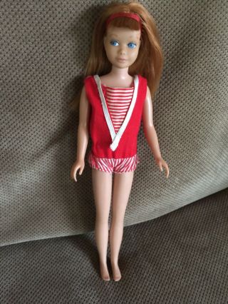 Vintage Titian Read Head Straight Leg Skipper Barbie Origiinal Swimsuit Tlc
