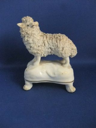 Antique 19thc Samuel Alcock Staffordshire Pottery Figure Of A Sheep C1835