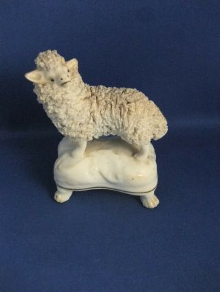 ANTIQUE 19THC SAMUEL ALCOCK STAFFORDSHIRE POTTERY FIGURE OF A SHEEP C1835 2