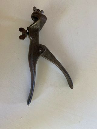 Vintage Antique Hand Saw Blade Tooth Setter Clamp Crimper