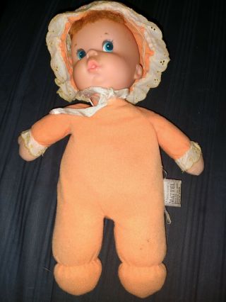 Vintage Baby Doll 1974 Mattel Orange Cloth Beanbag Body Bippy Baby Beans Toy